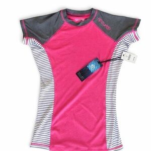 Rip Curl Pink and Gray Kids Rashguard